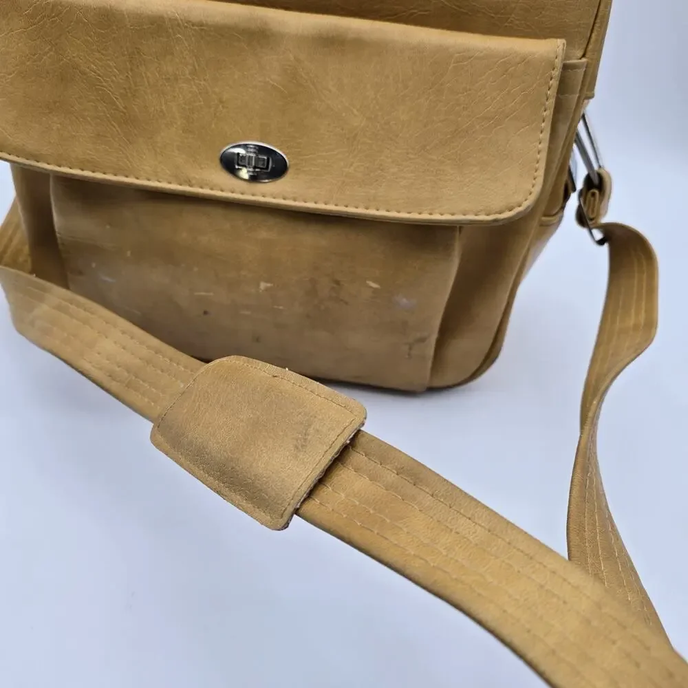 Vintage Leather Breifcase Mustard Yellow Carry On Messenger Bag Legal Samsonite
